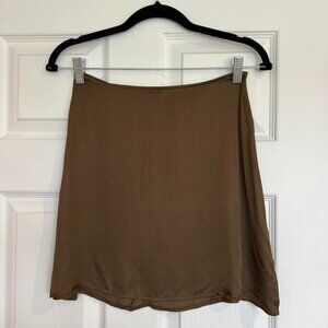 Paliskates Satin Olive Green Mini Skirt Size Small